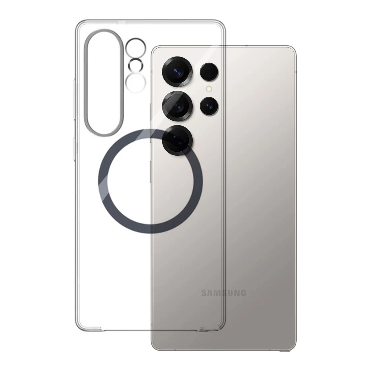 Silikoninis Dėklas samsung Skaidrus Magnetinis Dėklas Su žiedu, Skirtas samsung Galaxy S25 Ultra - Skaidrus Silikoninis Dėklas samsung Skaidrus Magnetinis Dėklas Su žiedu, Skirtas samsung Galaxy S25 Ultra - Skaidrus