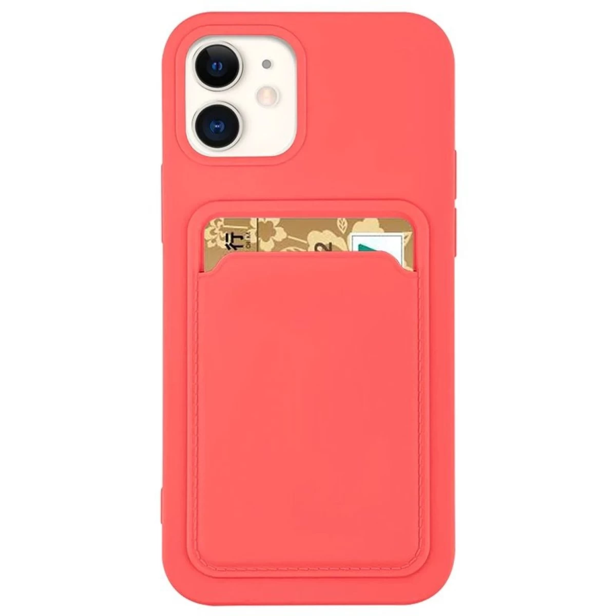 Silikoninis Dėklas Su Kortelių Lizdu Iphone 12 Pro Max - Coral