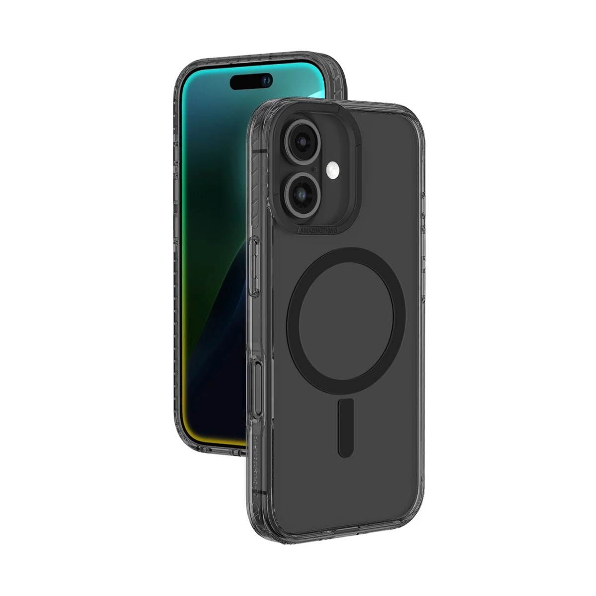 Silikoninis Dėklas Su Magnetiniu žiedu, Skirtas „iphone 16 Titan Pro Mag Case“ – Juodas