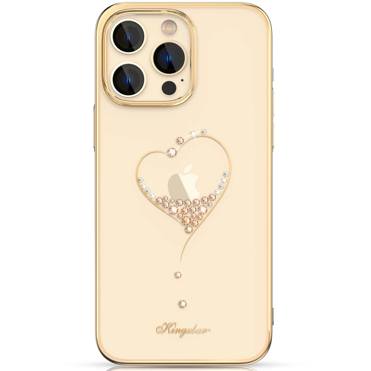 Silikoninis Dėklas Su Swarovski Kristalais Kingxbar Wish Series Iphone 14 Plus - Auksinis
