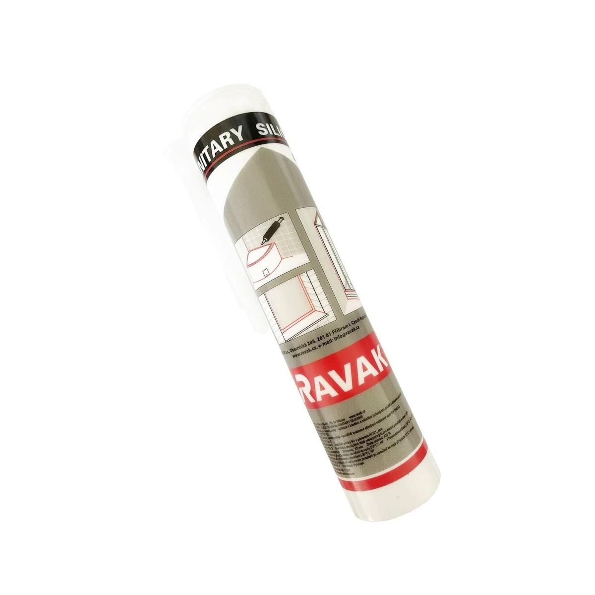 Silikoninis glaistas RAVAK Professional, 310ml balta sp.
