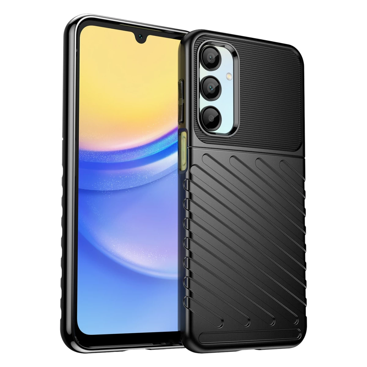 Silikoninis šarvuotas Dėklas samsung Galaxy A26 Thunder Case - Juodas