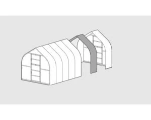 Šiltnamio KLASIKA STANDART 2 m prailginimas su 6 mm danga ir 1 stoglangiu