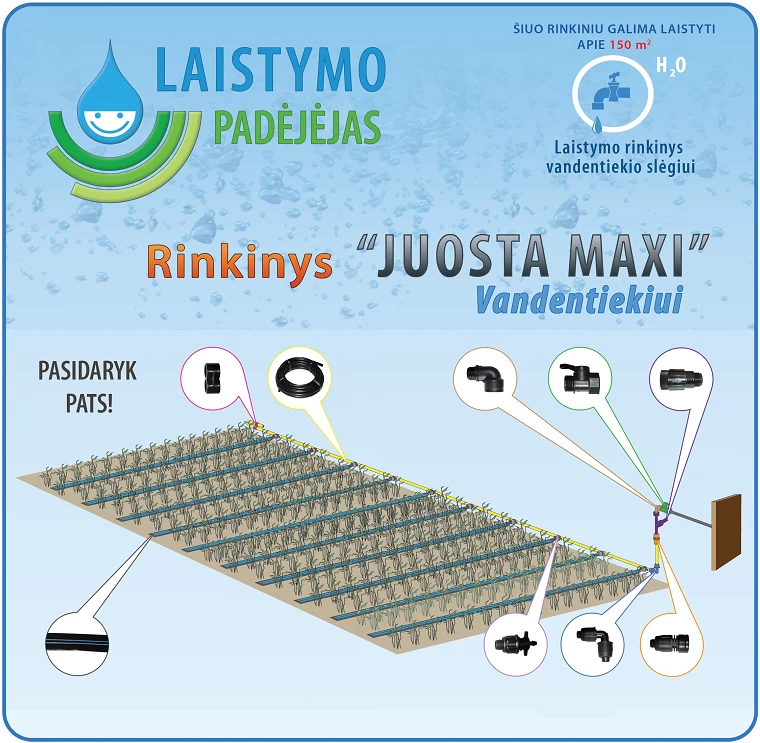 Šiltnamio laistymo sistema JUOSTA MAXI Vandentiekiui, IRAG02