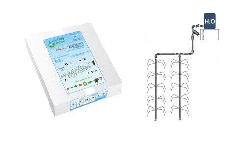 Šiltnamio laistymo sistema KETURKOJIS gravitacinis 10/15m. 6m. (18 m²)