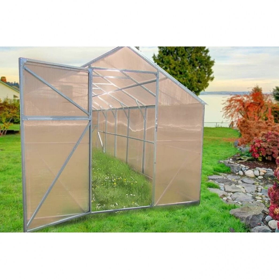 Šiltnamis CLASIC (plotis 2,5m) NANO polikarbonatas 4 mm, 8m
