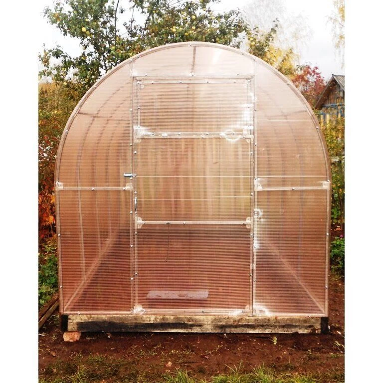 Šiltnamis SVAJONĖ KOMPAKT (plotis 2m), NANO polikarbonatas 4 mm 4 m