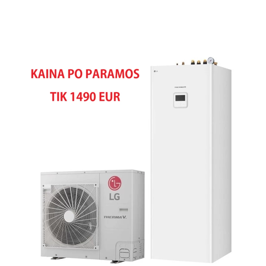 Šilumos siurblys LG Therma V HU051MR/ HN0916T su vandens šildytuvu 5,5kW