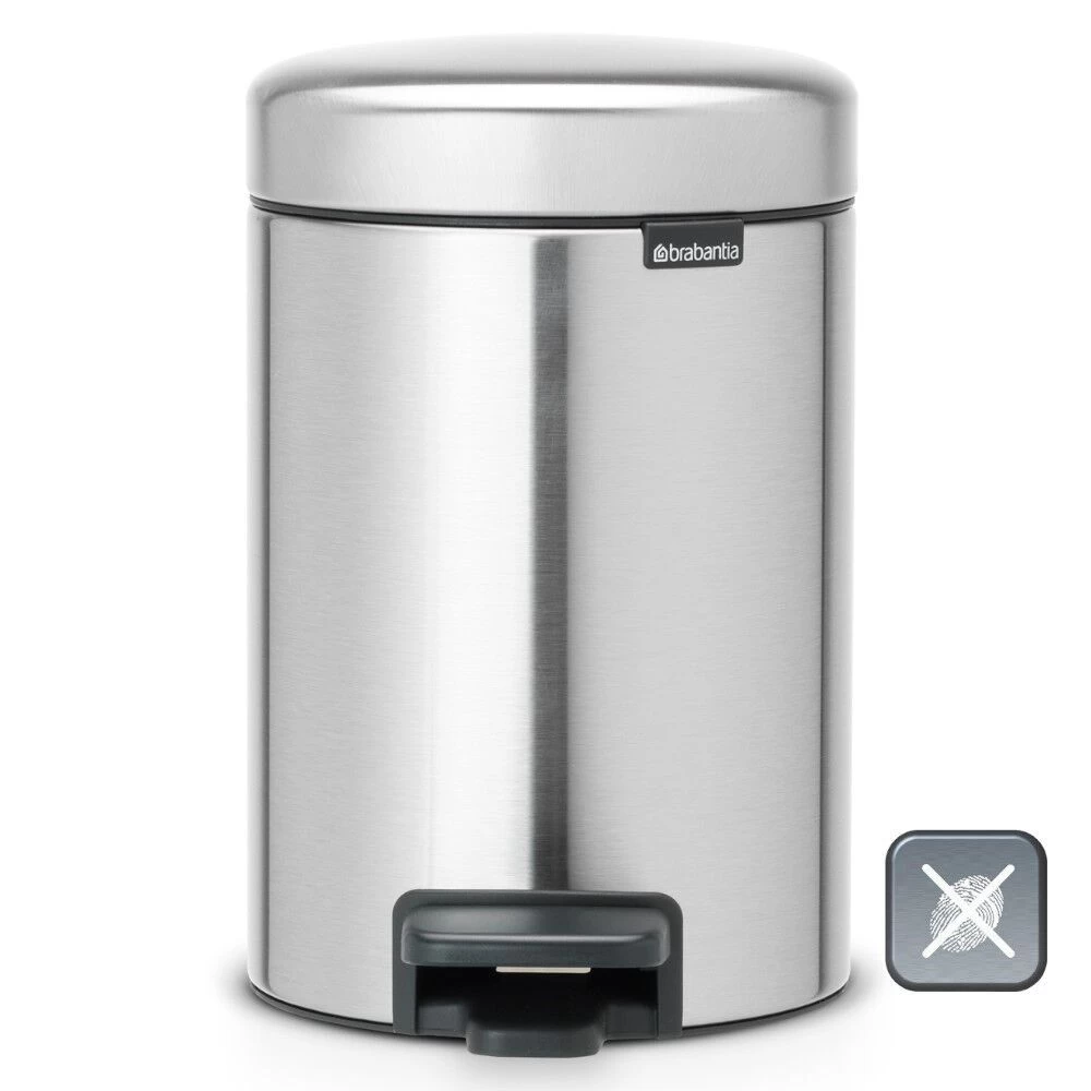 Šiukšlių dėžė Brabantia NewIcon 5L, Matt Steel Fingerprint Proof, 112102