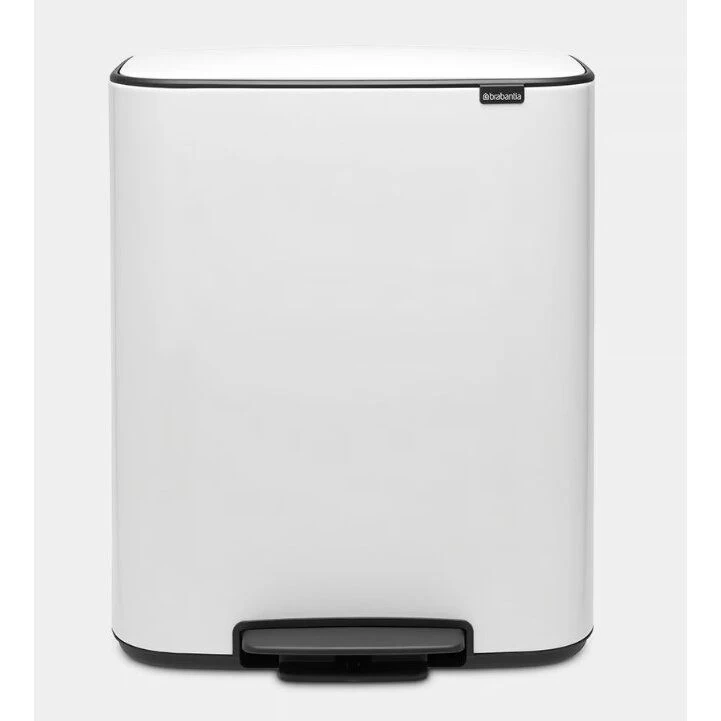 Šiukšlių dėžė su pedalu, 2x30L, balta, 211447