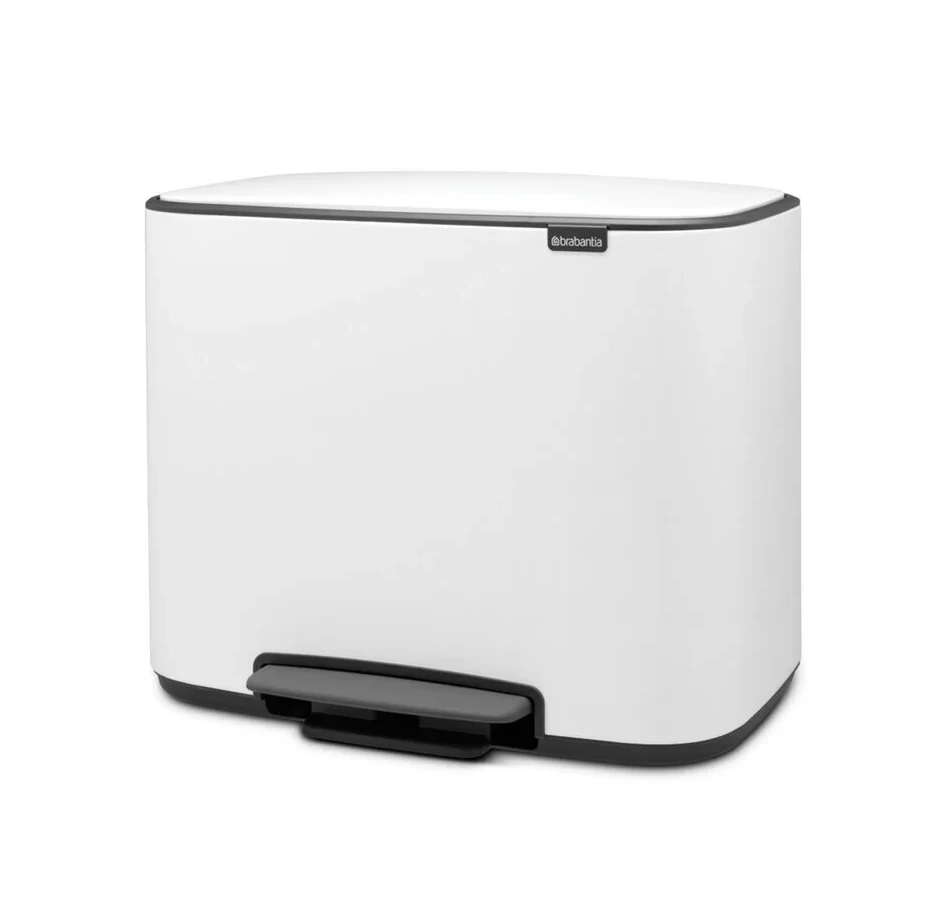 Šiukšlių dėžė su pedalu Brabantia Bo 11+23L, balta 121142