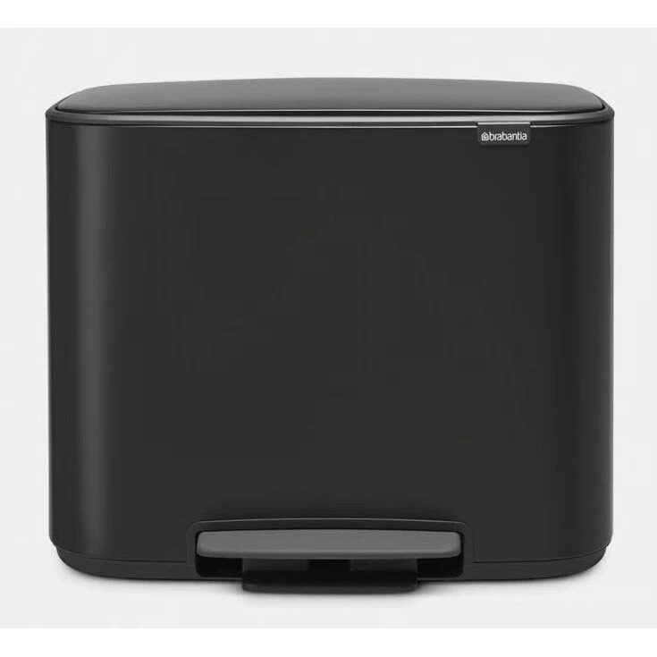 Šiukšlių dėžė su pedalu Brabantia Bo 11+23L Juoda