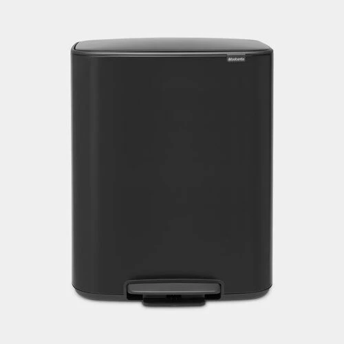 Šiukšlių dėžė su pedalu Brabantia Bo 2 x 30L, matinė juoda 211508