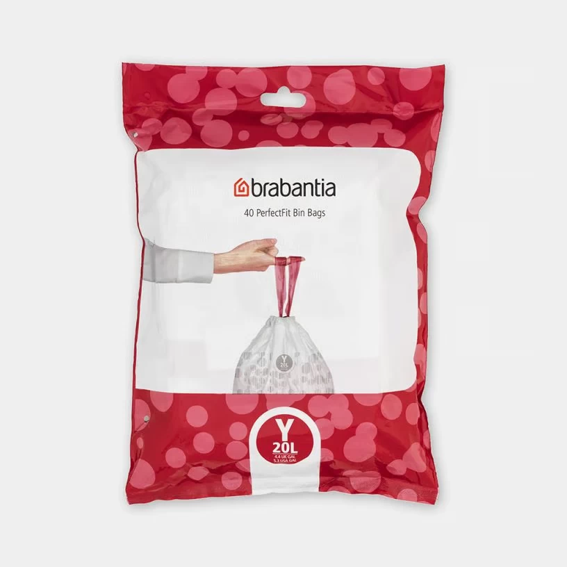 Šiukšlių maišai Brabantia Y 20l, (dal. 40 vnt.), balti, 138263