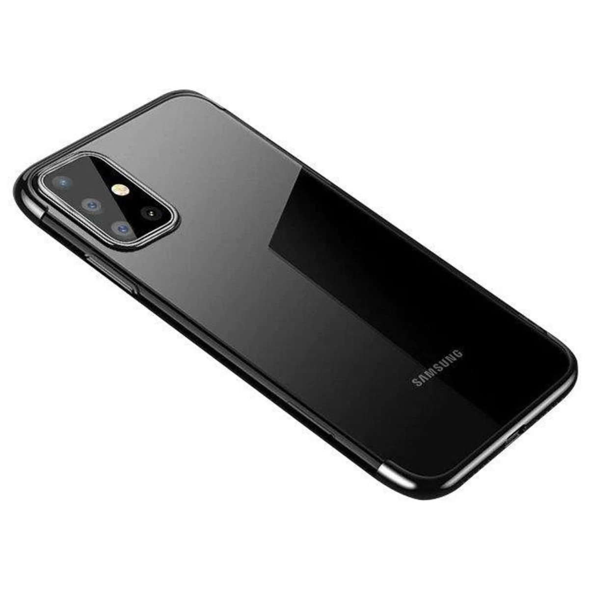 Skaidrios Spalvos Gelinis Dėklas Su Metaliniu Rėmeliu, Skirtas samsung Galaxy A72 4g, Juodos Spalvos Skaidrios Spalvos Gelinis Dėklas Su Metaliniu Rėmeliu, Skirtas samsung Galaxy A72 4g, Juodos Spalvos