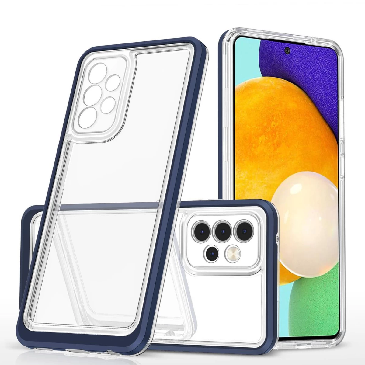 Skaidrus 3-in-1 Dėklas Samsung Galaxy A13 5g Frame Gel Cover Blue