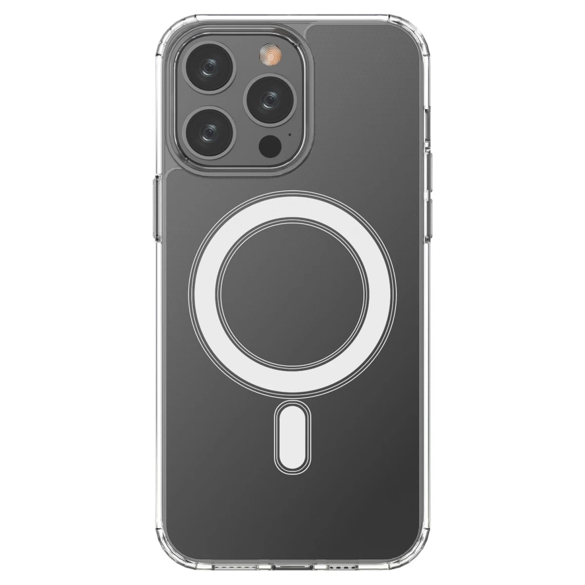 Skaidrus Magnetinis Dėklas Su Magsafe iphone 14 Pro Max Su Sidabriniu žiedu - Skaidrus