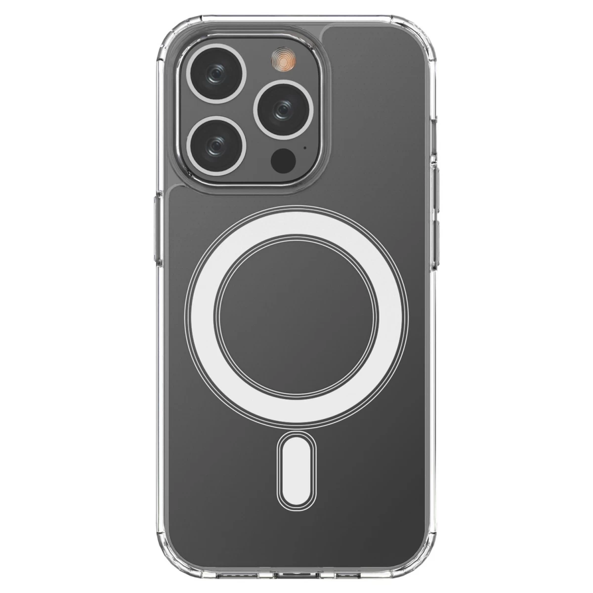 Skaidrus Magnetinis Dėklas Su magsafe, Skirtas iphone 14 Pro Su Sidabriniu žiedu - Skaidrus