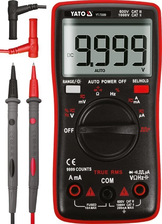 Skaitmeninis daugiafunkcinis testeris | TRUE RMS | (9999 AUTO LCD (YT-73089)