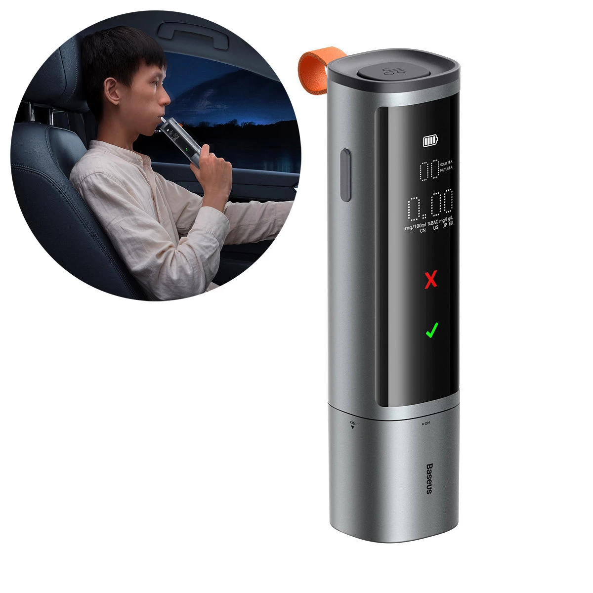 Skaitmeninis Elektroninis Alkotesteris pro Series Belaidis 470 Mah - Pilkas