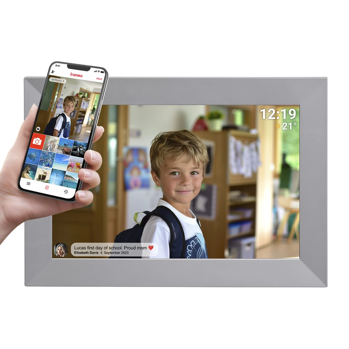 Skaitmeninis Rėmelis 10,1&#039;&#039; 16gb Microsd Wifi Frameo Pff-1026gr - Pilkas