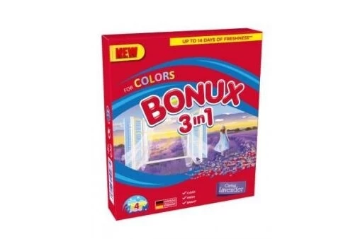 Skalbimo milteliai BONUX Color Caring Lavender, 4 skalb./300g.
