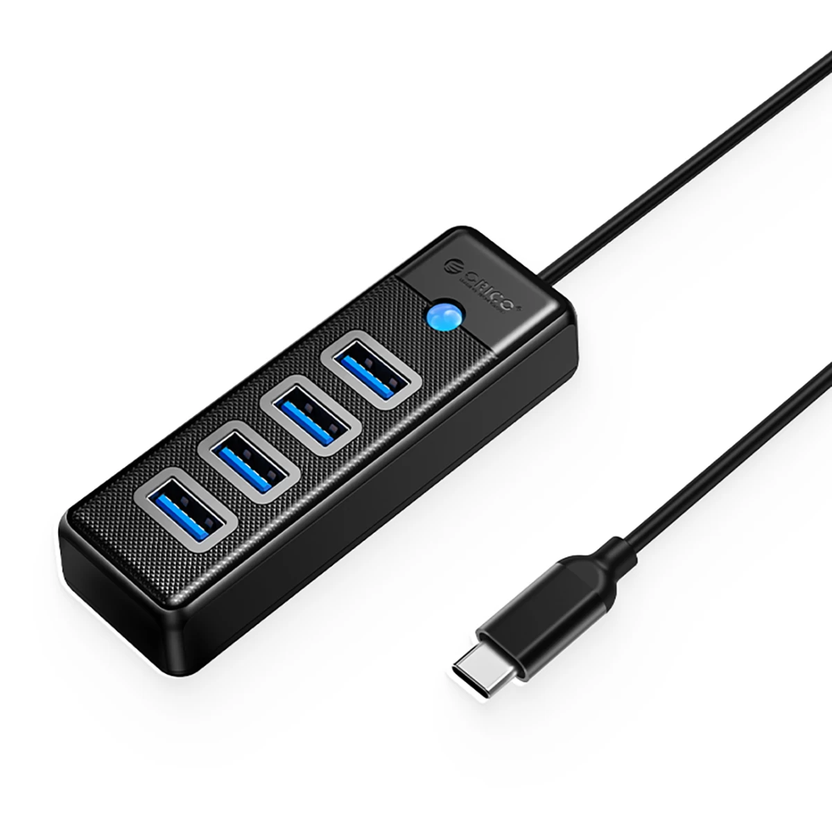 Skirstomasis šakotuvas Pw4u-c3 Usb-c - 4x Usb-a - Juodas Skirstomasis šakotuvas Pw4u-c3 Usb-c - 4x Usb-a - Juodas