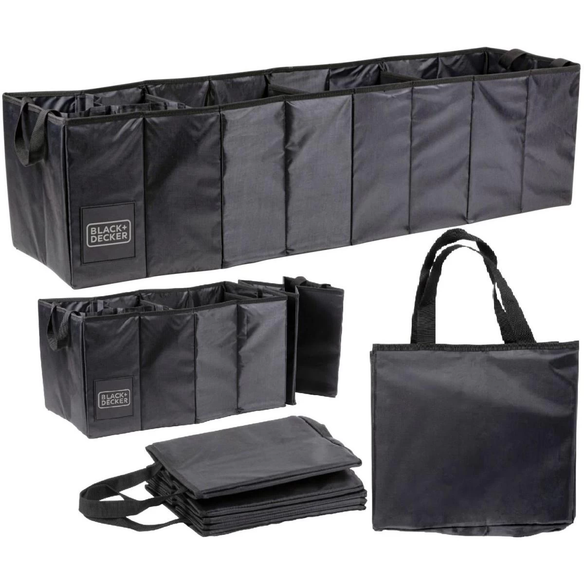 Sklendžiamas Organizatorius 4 Skyriai 110x30x30cm Black + Decker