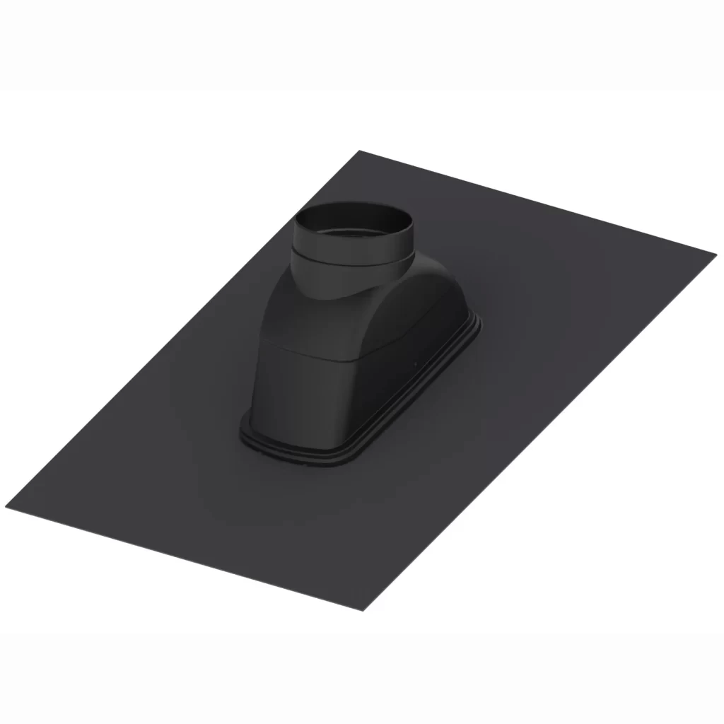 Šlaitinio stogo sandarinimo detalė 800x1000mm  d210mm juoda
