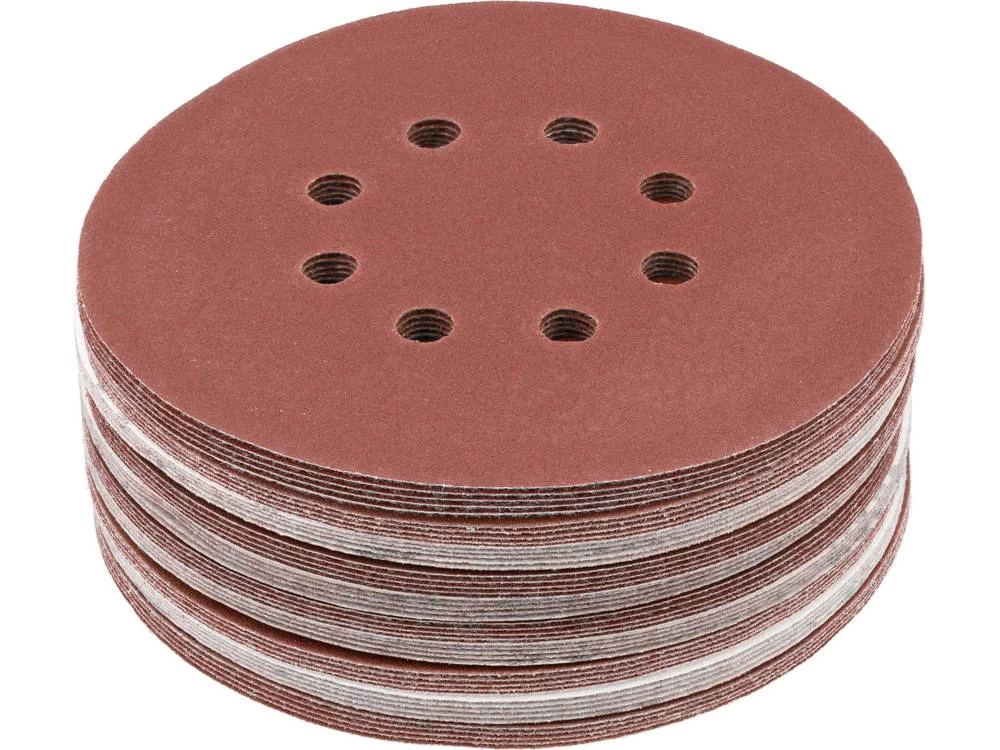 Šlifavimo popierius {velcro) | 8 skylės | 150 mm / P150 | 50 vnt. (YT-834596) Šlifavimo popierius {velcro) | 8 skylės | 150 mm / P150 | 50 vnt. (YT-834596)