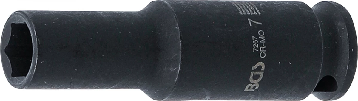Smūginė galvutė ilga | šešiakampė | 6,3 mm (1/4) | 7 mm (7267)