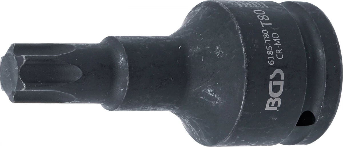 Smūginis antgalis | ilgis 100 mm | 20 mm (3/4) | T-Star (Torx) T80 (6185-T80)