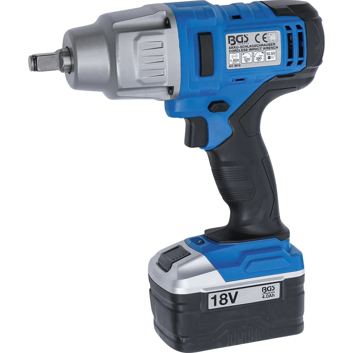 Smūginis veržliaraktis BGS Technic 9919 | 1/2 | Li-ion | 18V | 520Nm