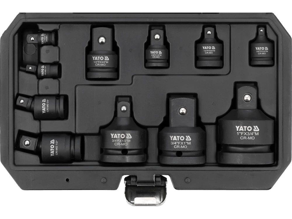 Smūginių adapterių ir šarnyrų / kardanų rinkinys | 6.3 mm (1/4) - 25 mm (1) | 11 vnt. (YT-10646)