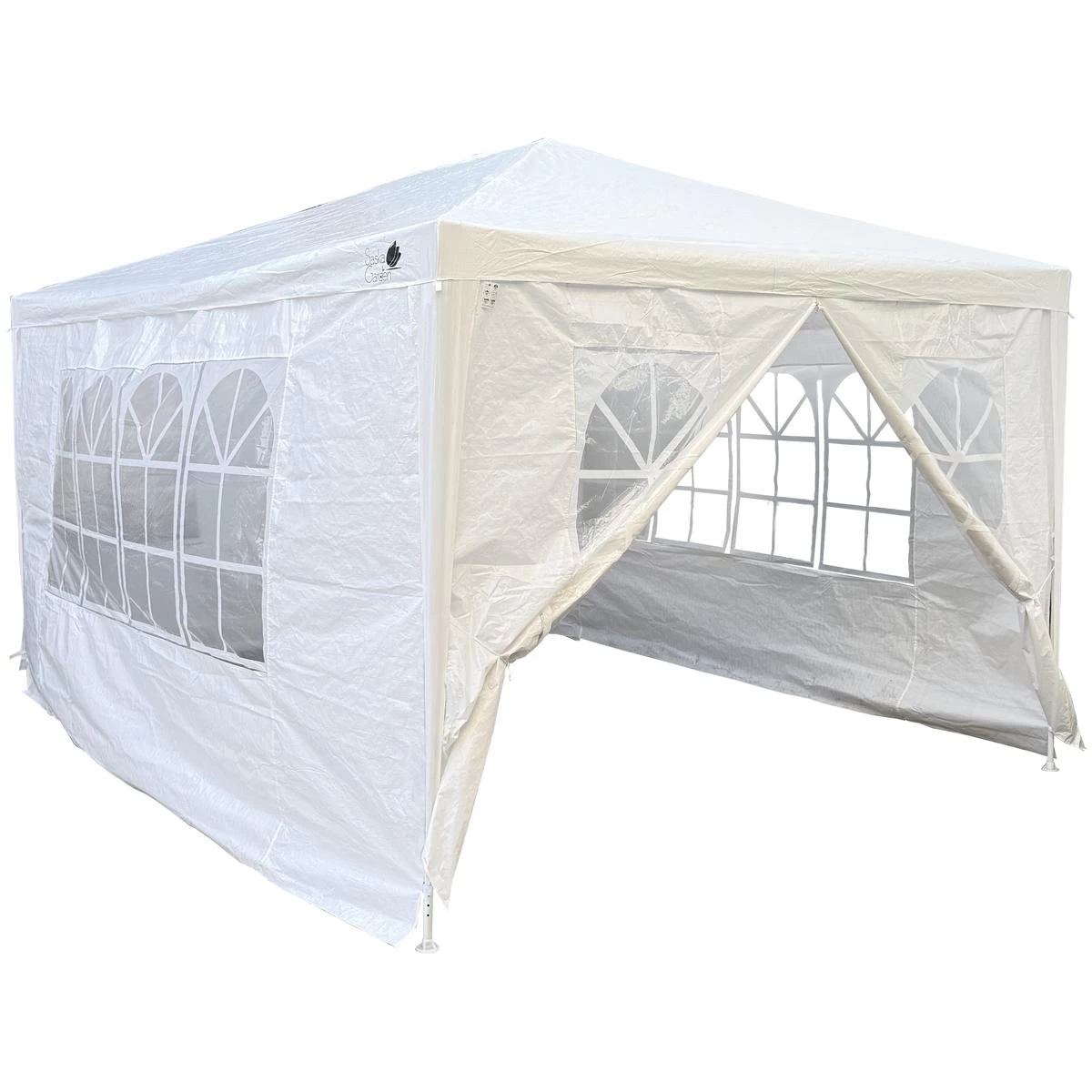Sodo Paviljono Palapinė 3x4x2,5 M Balta Saska Sodas Sodo Paviljono Palapinė 3x4x2,5 M Balta Saska Sodas