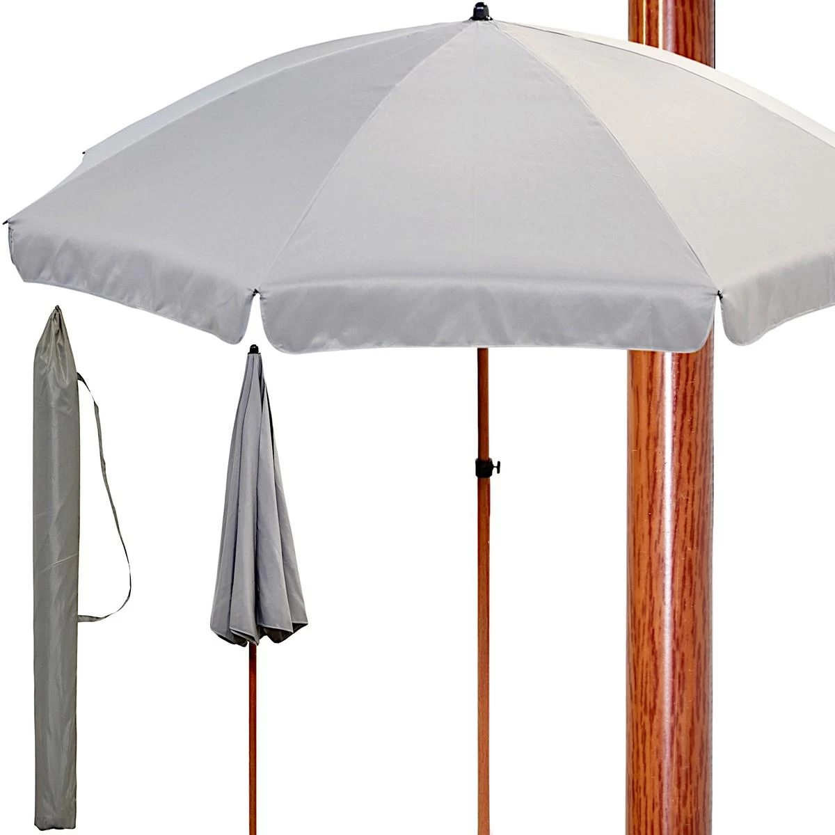 Sodo Skėtis 220 Cm Pilkos Spalvos