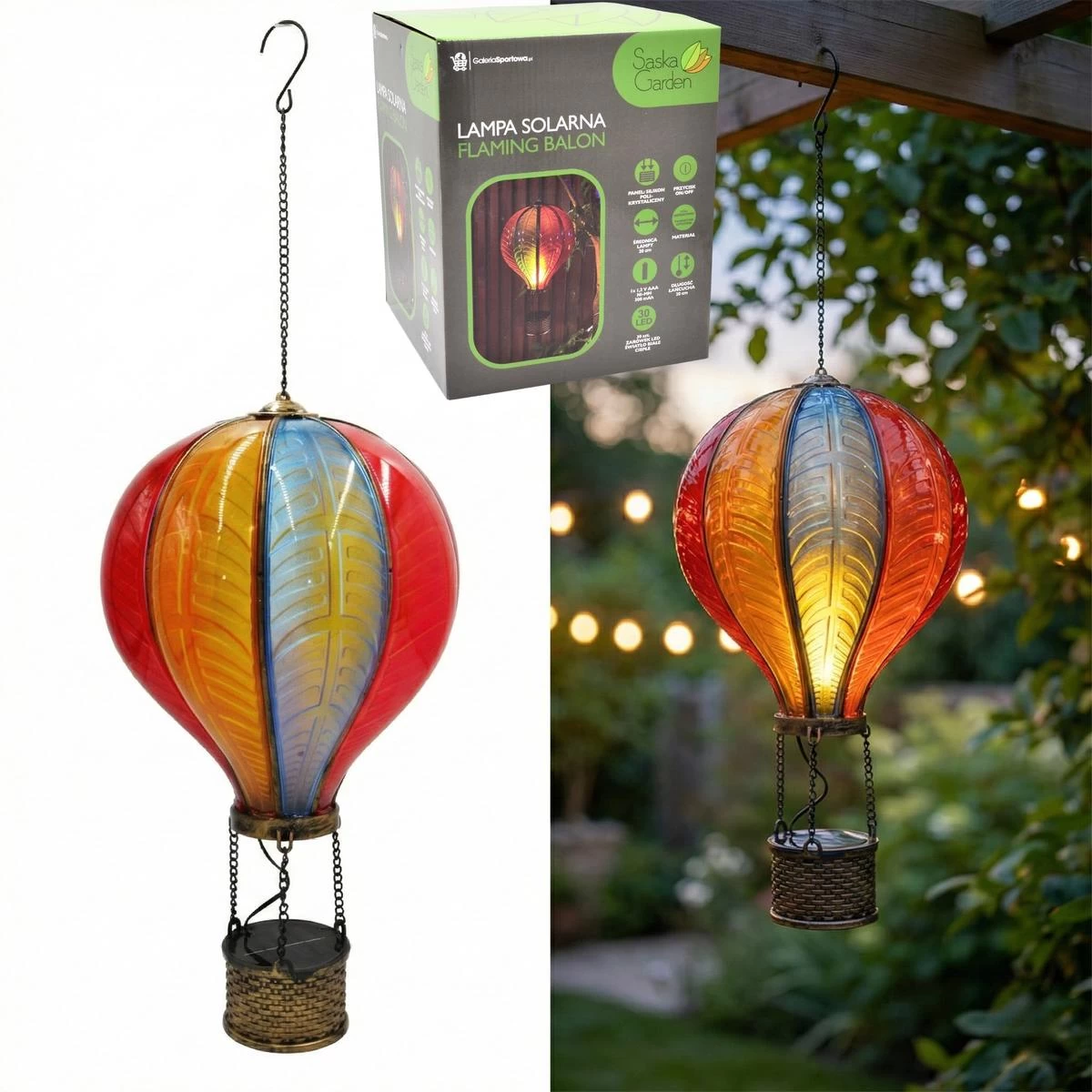 Solar Lamp Ballon 30led 20x56cm