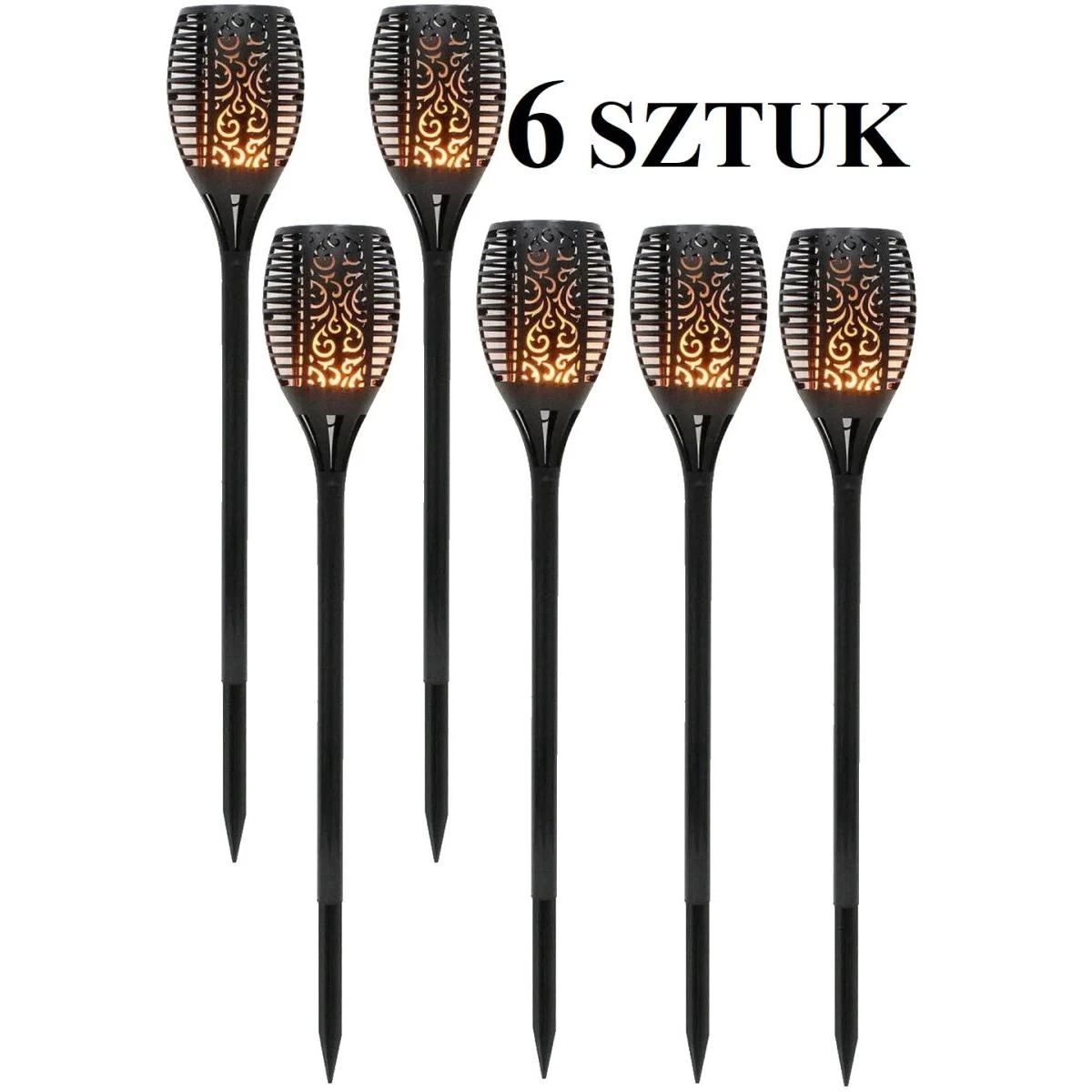 Solar Lamps Dancing Flames 10x10x86cm 36 Led - 6vnt.