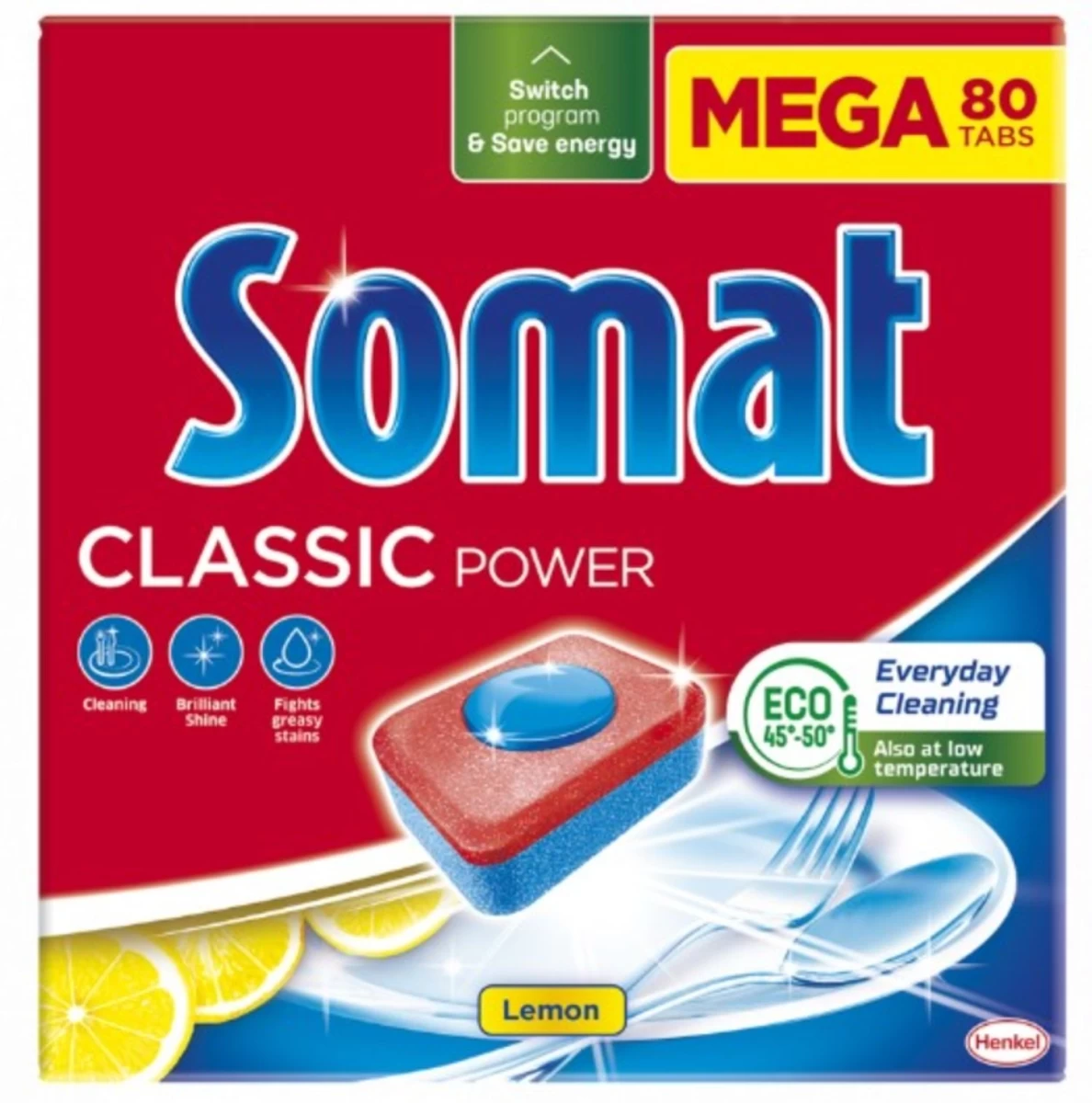Somat Classic Lemon Indų Plovimo Tabletės, 80 Vnt.