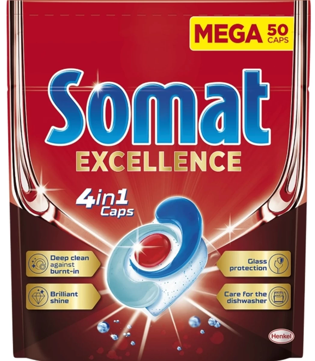 Somat Excellence 4in1 Indų Ploviklio Kapsulės, 50 Vnt.