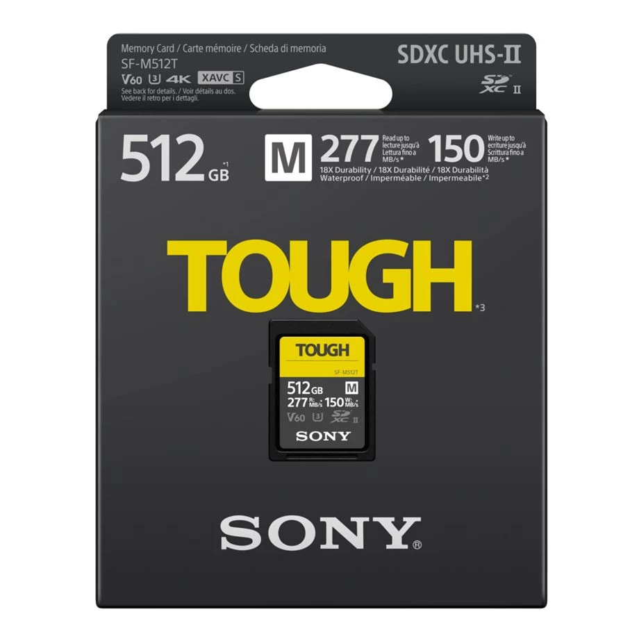 Sony SDXC M Tough series 512GB UHS-II Class 10 U3 V60