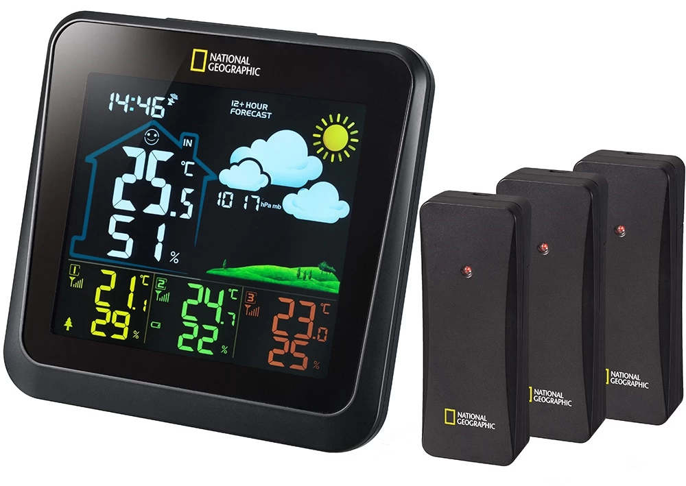 Spalvota Meteorologinė Stotis bresser National Geographic Va Su 3 Išoriniais Jutikliais Spalvota Meteorologinė Stotis bresser National Geographic Va Su 3 Išoriniais Jutikliais