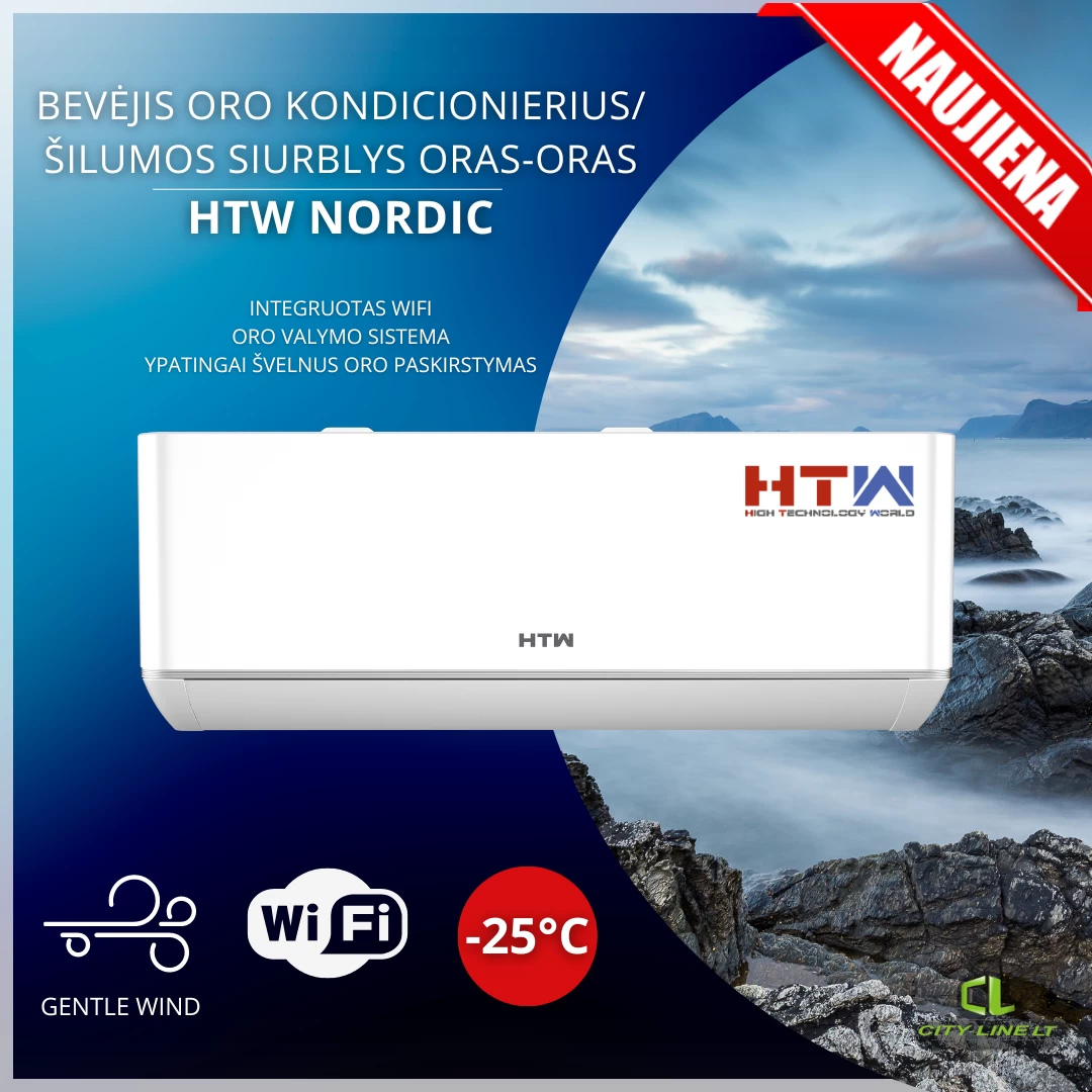 HTW bevėjis oro kondicionierius/šilumos siurblys oras-oras Nordic HTW-09NORDIC (-25°C)
