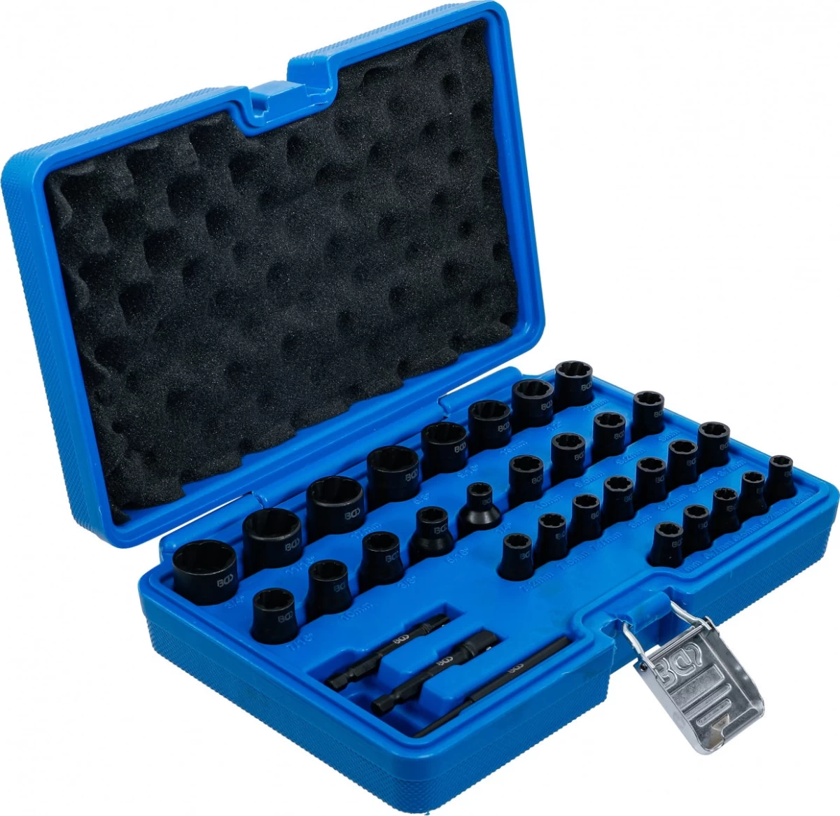 Specialus galvučių rinkinys / sraigtiniai ištraukikliai | 6.3 mm (1/4) / 10 mm (3/8) | 32 vnt. (74560)