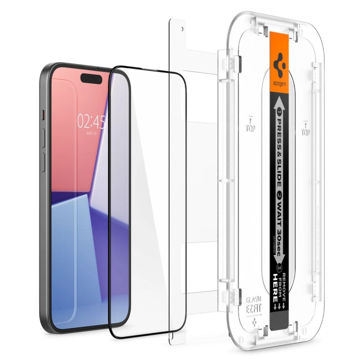 Spigen Glas.tr Ez Fit Fc Grūdintas Stiklas Iphone 15 Plus - Juodas