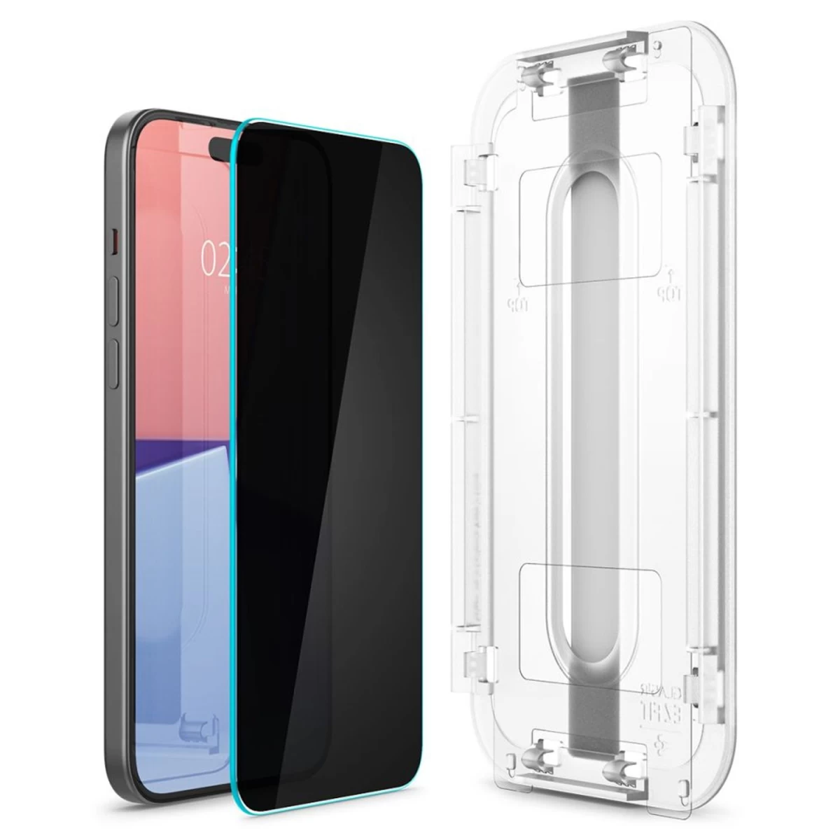 Spigen Glas.tr ez Fit Grūdintas Stiklas 2 Vnt. Iphone 15 Plus / 16 Plus Privatumo Apsauga