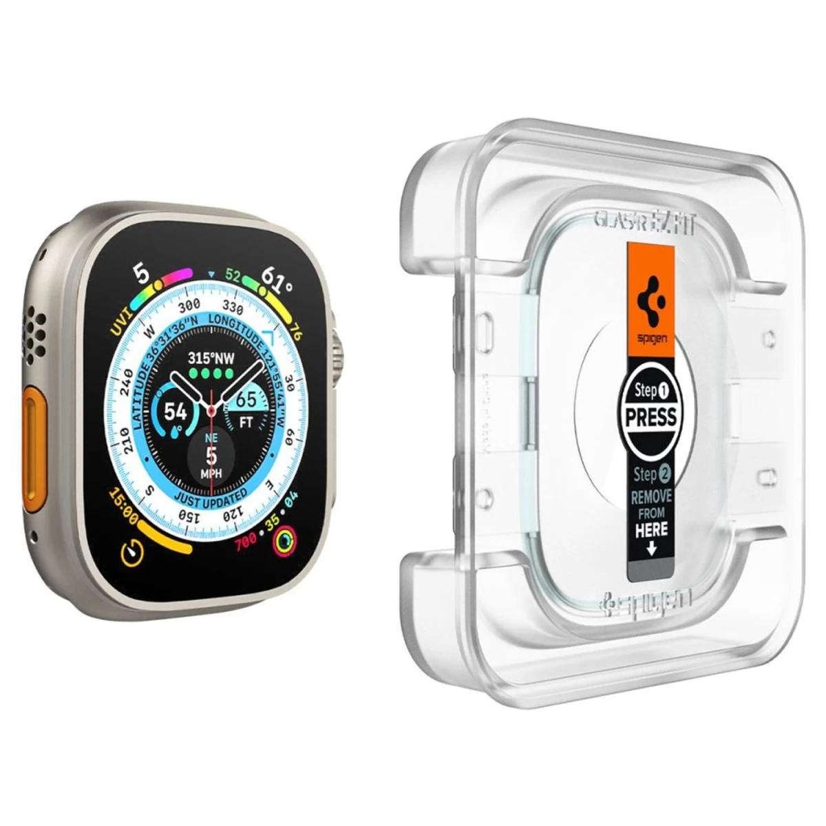 Spigen Glas.tr Ez Fit Grūdintas Stiklas Apple Watch Ultra (49 Mm) - 2 Vnt.