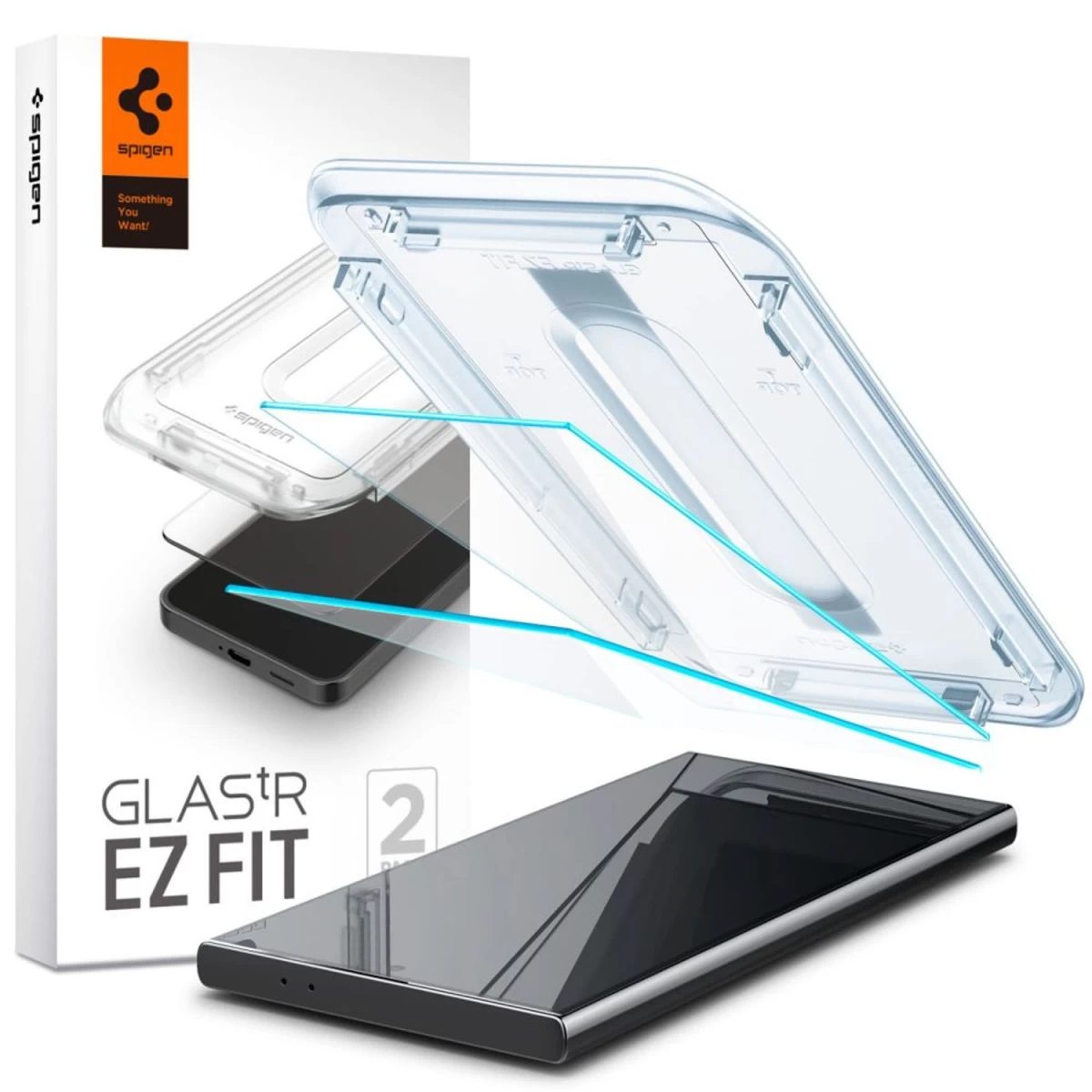 Spigen Glas.tr Ez Fit Grūdintas Stiklas Samsung Galaxy S24 Ultra - 2 Vnt.