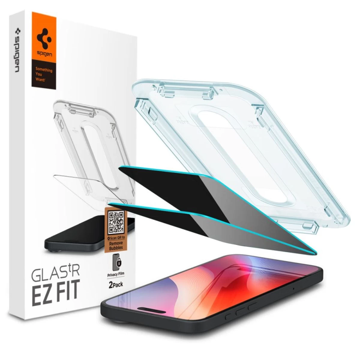 Spigen Glas.tr Ez Fit Privatus Grūdintas Stiklas Iphone 16 Pro - 2 Vnt.