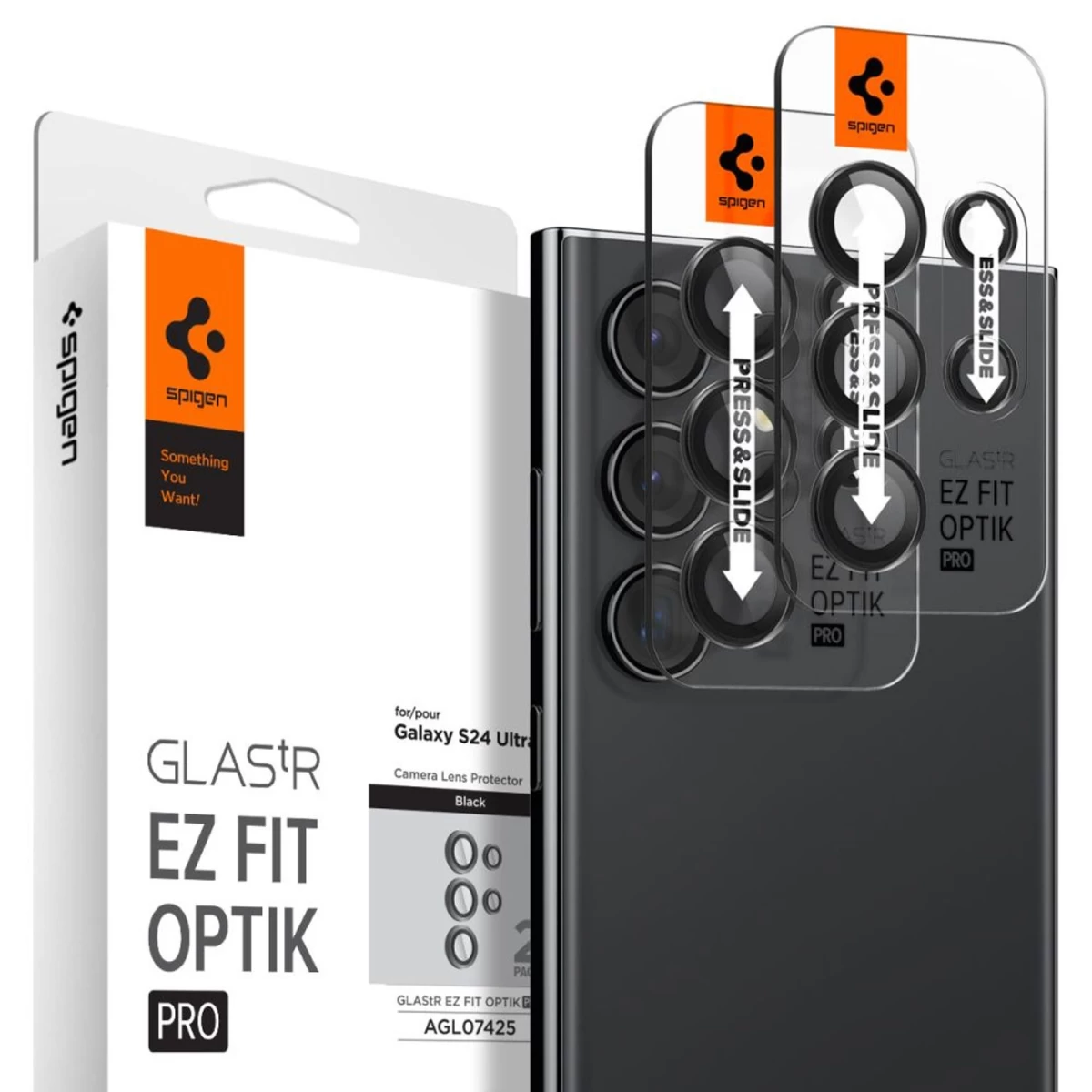 spigen Optik.tr Ez Fit Camera Protector Apsauga samsung Galaxy S24 Ultra - Juoda 2 Vnt.